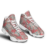 Mele Kalikimaka Hawaii Christmas Sneakers J13 Ulaula Seamless Floral Motif LT9 - Polynesian Pride