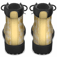 Melemele Aloha Hawaii All Season Boots Plumeria Lei With Palaka Motif LT14 - Polynesian Pride
