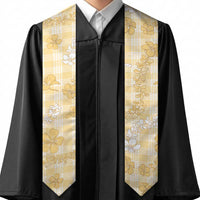 Melemele Aloha Hawaii Graduation Stole Plumeria Lei With Palaka Motif - Polynesian Pride