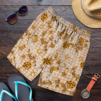 Mokihana Maile Ilima Leis Paniolo Palaka Shorts for Men Hawaiian Kula Spirit - Polynesian Pride