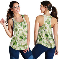 Mokihana Maile Ilima Leis Paniolo Palaka Women Racerback Tank Hawaiian Omaomo Ala Spirit - Polynesian Pride