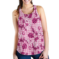 Mokihana Maile Ilima Leis Paniolo Palaka Women Racerback Tank Hawaiian Omaomo Ulaula Spirit LT9 - Polynesian Pride
