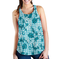 Mokihana Maile Ilima Leis Paniolo Palaka Women Racerback Tank Hawaiian Polu Opa Spirit LT9 - Polynesian Pride