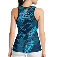 Naval Night Aloha Hawaii Hollow Tank Top Hawaiian Kakau Ohia Lehua Lei - Polynesian Pride