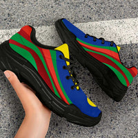 New Caledonia Chunky Sneakers Flag-Inspired Curve Style