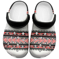 New Zealand Aotearoa Clogs Shoes With Kowhaiwhai Pattern Red Version - Polynesian Pride