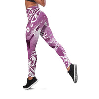 New Zealand Aotearoa Darts Masters Leggings Maori Art Tattoo with Tribal Dart Symbol Pink LT03 Pink - Polynesian Pride
