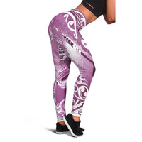 New Zealand Aotearoa Darts Masters Leggings Maori Art Tattoo with Tribal Dart Symbol Pink LT03 - Polynesian Pride