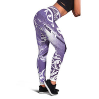 New Zealand Aotearoa Darts Masters Leggings Maori Art Tattoo with Tribal Dart Symbol Purple LT03 - Polynesian Pride