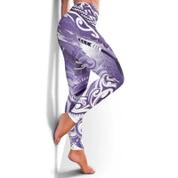 New Zealand Aotearoa Darts Masters Leggings Maori Art Tattoo with Tribal Dart Symbol Purple LT03 - Polynesian Pride