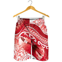 New Zealand Aotearoa Darts Masters Shorts for Men Maori Art Tattoo with Tribal Dart Symbol Red LT03 - Polynesian Pride