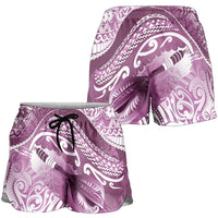 New Zealand Aotearoa Darts Masters Shorts for Women Maori Art Tattoo with Tribal Dart Symbol Pink LT03 - Polynesian Pride