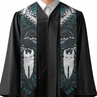 New Zealand Aotearoa Graduation Stole Maori Hei Rehua Paua Shell Glitter Green