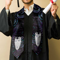 New Zealand Aotearoa Graduation Stole Maori Tane Te Waiora Paua Shell Glitter Purple