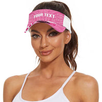 New Zealand Lawn Bowls Breast Cancer Personalised Sun Visor Cap Aotearoa Maori Silver Fern Pink Ribbon LT14 - Polynesian Pride