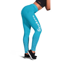 New Zealand Leggings Fire Basketball Maori Tribal Sky Blue - Polynesian Pride