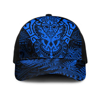New Zealand Rugby All Blue Mesh Trucker Cap Silver Fern All Black Mix Ta Moko - Polynesian Pride