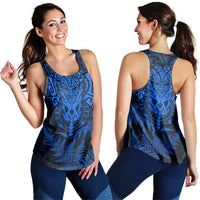 New Zealand Rugby All Blue Women Racerback Tank Silver Fern All Black Mix Ta Moko LT9 - Polynesian Pride