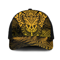 New Zealand Rugby All Gold Mesh Trucker Cap Silver Fern All Black Mix Ta Moko - Polynesian Pride
