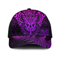 New Zealand Rugby All Purple Mesh Trucker Cap Silver Fern All Black Mix Ta Moko - Polynesian Pride