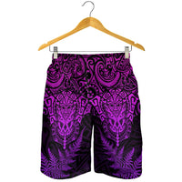 New Zealand Rugby All Purple Shorts for Men Silver Fern All Black Mix Ta Moko LT9 - Polynesian Pride