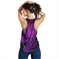 New Zealand Rugby All Purple Women Racerback Tank Silver Fern All Black Mix Ta Moko LT9 - Polynesian Pride