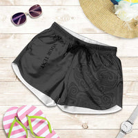 New Zealand Rugby Personalised Shorts for Women All Black Fern Maori Tribal Pattern - Polynesian Pride