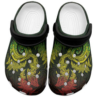 New Zealand Sea Animals with Maori Tribal Tattoo Clogs Shoes Shark Manta Ray with Silver Fern Reggae LT03 Reggae - Polynesian Pride