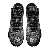 New Zealand Taiaha Maori Sneakers J13 Kiwikiwi Minimalist Silver Fern Tukutuku Motif LT9 - Polynesian Pride