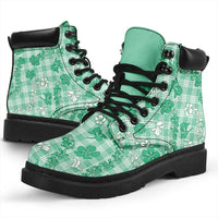 Omaomao Aloha Hawaii All Season Boots Plumeria Lei With Palaka Motif LT14 - Polynesian Pride