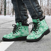 Omaomao Aloha Hawaii All Season Boots Plumeria Lei With Palaka Motif LT14 - Polynesian Pride