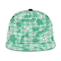 Omaomao Aloha Hawaii Snapback Cap Plumeria Lei With Palaka Motif LT14 One Size Green - Polynesian Pride
