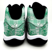 Omaomao Aloha Hawaii Sneakers J11 Plumeria Lei With Palaka Motif LT14 - Polynesian Pride