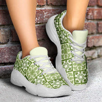 Omaomao Palaka Quilt Hawaii Chunky Sneakers Hawaiian Tropical Monstera Sea Turtle
