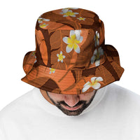 Orange Banana Leaf Hawaii Bucket Hat Lau Maia Plumeria Tropical Summer Vibes LT14 - Polynesian Pride