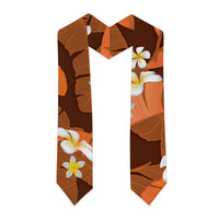 Orange Banana Leaf Hawaii Graduation Stole Lau Maia Plumeria Tropical Summer Vibes LT14 - Polynesian Pride