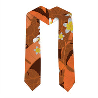 Orange Banana Leaf Hawaii Graduation Stole Lau Maia Plumeria Tropical Summer Vibes LT14 - Polynesian Pride