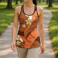 Orange Banana Leaf Hawaii Hollow Tank Top Lau Maia Plumeria Tropical Summer Vibes LT14 - Polynesian Pride