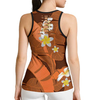 Orange Banana Leaf Hawaii Hollow Tank Top Lau Maia Plumeria Tropical Summer Vibes LT14 - Polynesian Pride