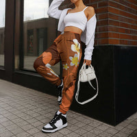 Orange Banana Leaf Hawaii Jogger Pants Lau Maia Plumeria Tropical Summer Vibes LT14 - Polynesian Pride