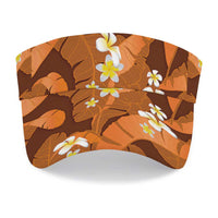 Orange Banana Leaf Hawaii Sun Visor Cap Lau Maia Plumeria Tropical Summer Vibes LT14 - Polynesian Pride