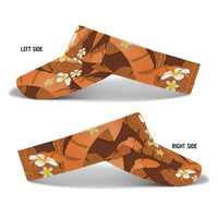 Orange Banana Leaf Hawaii Sun Visor Cap Lau Maia Plumeria Tropical Summer Vibes LT14 - Polynesian Pride