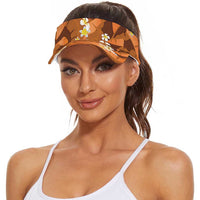 Orange Banana Leaf Hawaii Sun Visor Cap Lau Maia Plumeria Tropical Summer Vibes LT14 - Polynesian Pride