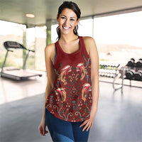 Oxblood Bird of Batik Papua Women Racerback Tank Exotic Natural Wealth of Papua LT9 - Polynesian Pride