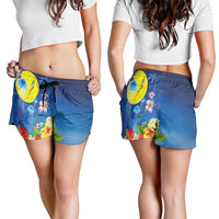 Palau Jellyfish Shorts for Women Ocean Heritage Tropical Plants LT03 - Polynesian Pride