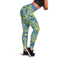 Palau Ungil Kurismas Leggings Pacific Patchwork Xmas Vibes - Polynesian Pride