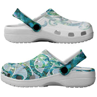 Paua Shell Maori Clogs Shoes Koru Kowhaiwhai LT7 - Polynesian Pride