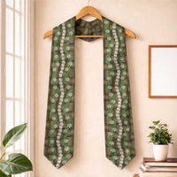 Pikake Maile Tiare Lei Graduation Stole Natural Lauhala Pattern