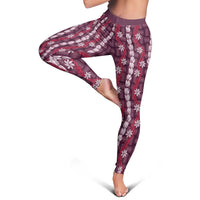 Pikake Maile Tiare Lei Leggings Akala Lauhala Pattern