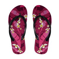 Pink Banana Leaf Hawaii Flip Flops Lau Maia Plumeria Tropical Summer Vibes LT14 Pink - Polynesian Pride